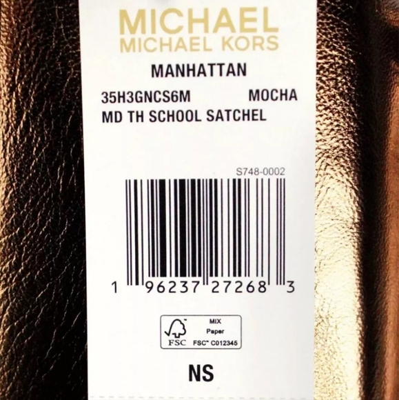 NEW! MICHAEL KORS MEDIUM MANHATTAN LEATHER CROSSBODY-MOCHA - Picture 4 of 4